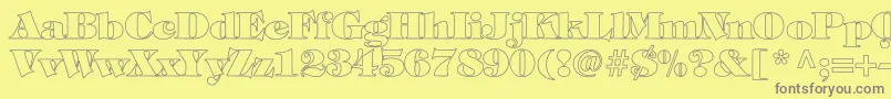 TiffanyHeavyNormalHollow Font – Gray Fonts on Yellow Background