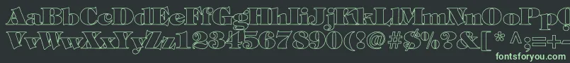 TiffanyHeavyNormalHollow Font – Green Fonts on Black Background