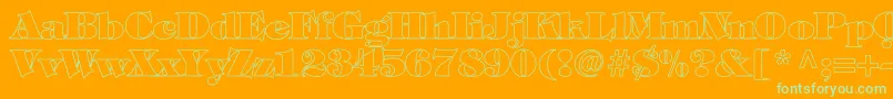 TiffanyHeavyNormalHollow Font – Green Fonts on Orange Background