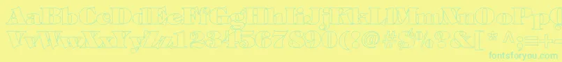 TiffanyHeavyNormalHollow Font – Green Fonts on Yellow Background