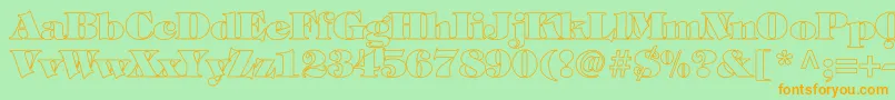 TiffanyHeavyNormalHollow Font – Orange Fonts on Green Background