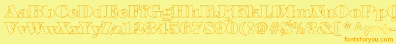 TiffanyHeavyNormalHollow Font – Orange Fonts on Yellow Background