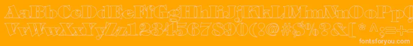 TiffanyHeavyNormalHollow Font – Pink Fonts on Orange Background