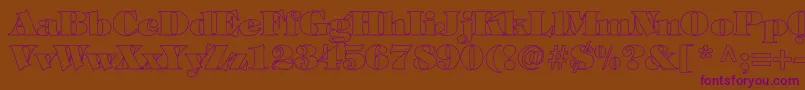 TiffanyHeavyNormalHollow Font – Purple Fonts on Brown Background