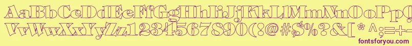 TiffanyHeavyNormalHollow Font – Purple Fonts on Yellow Background