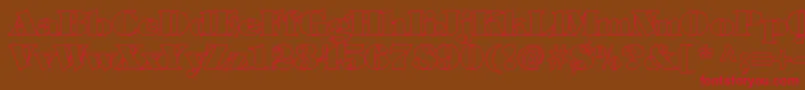 TiffanyHeavyNormalHollow Font – Red Fonts on Brown Background