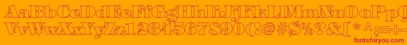 TiffanyHeavyNormalHollow Font – Red Fonts on Orange Background