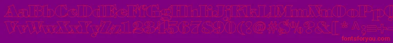 TiffanyHeavyNormalHollow Font – Red Fonts on Purple Background