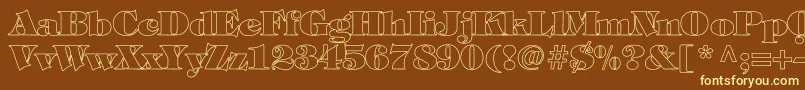 TiffanyHeavyNormalHollow Font – Yellow Fonts on Brown Background