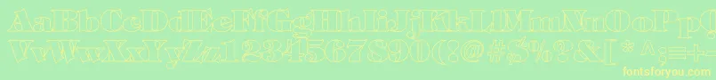 TiffanyHeavyNormalHollow Font – Yellow Fonts on Green Background