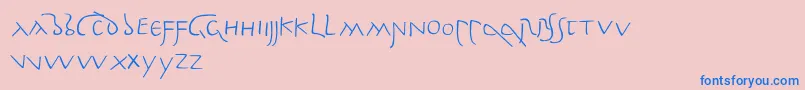 フォントPompeianusLdr – ピンクの背景に青い文字