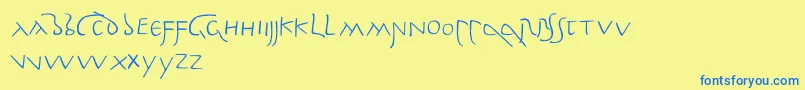 PompeianusLdr Font – Blue Fonts on Yellow Background