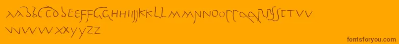 Fonte PompeianusLdr – fontes marrons em um fundo laranja