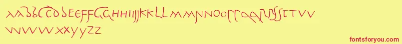 PompeianusLdr Font – Red Fonts on Yellow Background