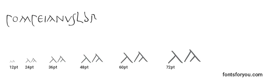 sizes of pompeianusldr font, pompeianusldr sizes