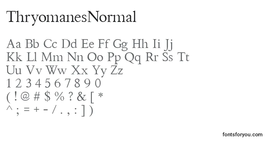 ThryomanesNormalフォント–アルファベット、数字、特殊文字