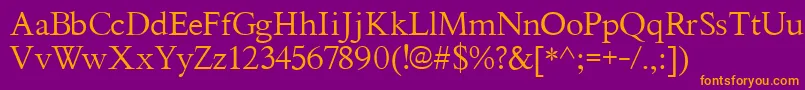 ThryomanesNormal Font – Orange Fonts on Purple Background