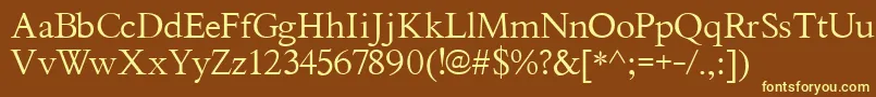 ThryomanesNormal Font – Yellow Fonts on Brown Background