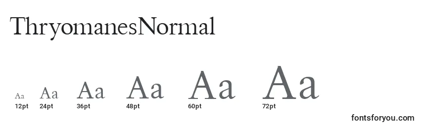 Tamaños de fuente ThryomanesNormal