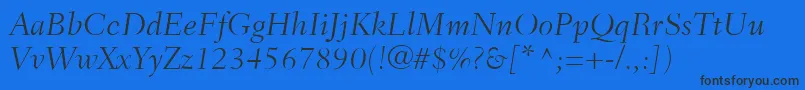 FairfieldLt46LightItalic Font – Black Fonts on Blue Background
