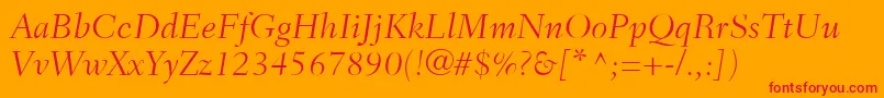 FairfieldLt46LightItalic Font – Red Fonts on Orange Background