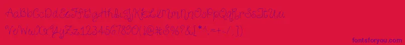 JustForGigglesSkinny Font – Purple Fonts on Red Background