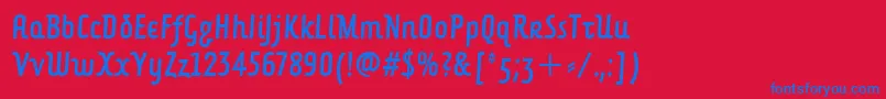 フォントForkbeardcondenseditcTt – 赤い背景に青い文字