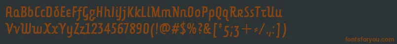 Шрифт ForkbeardcondenseditcTt – коричневые шрифты на чёрном фоне