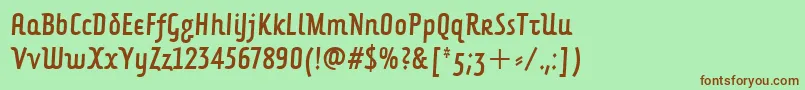 ForkbeardcondenseditcTt Font – Brown Fonts on Green Background
