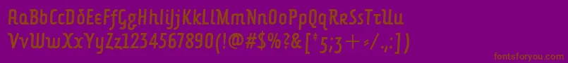 Шрифт ForkbeardcondenseditcTt – коричневые шрифты на фиолетовом фоне