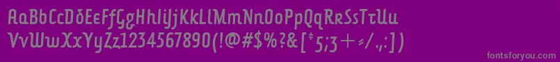 フォントForkbeardcondenseditcTt – 紫の背景に灰色の文字
