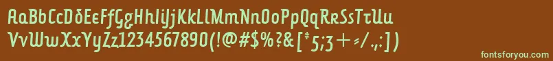 ForkbeardcondenseditcTt Font – Green Fonts on Brown Background