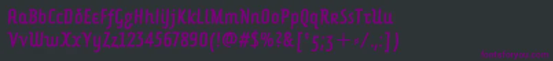 フォントForkbeardcondenseditcTt – 黒い背景に紫のフォント