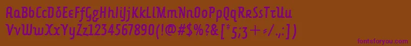 Шрифт ForkbeardcondenseditcTt – фиолетовые шрифты на коричневом фоне