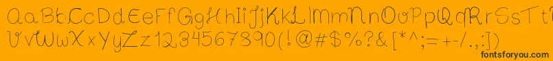 Bibsfirsthandwrite-Schriftart – Schwarze Schriften auf orangefarbenem Hintergrund