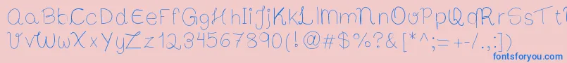 Шрифт Bibsfirsthandwrite – синие шрифты на розовом фоне