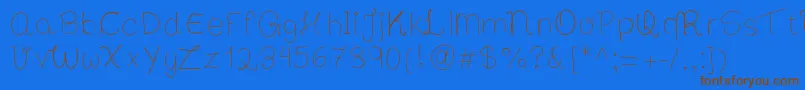 Шрифт Bibsfirsthandwrite – коричневые шрифты на синем фоне