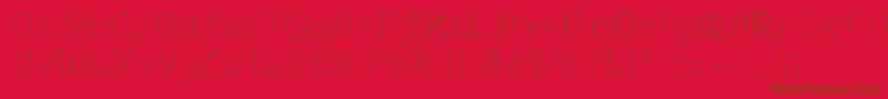 フォントBibsfirsthandwrite – 赤い背景に茶色の文字