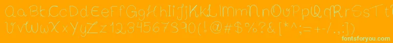 Bibsfirsthandwrite-fontti – vihreät fontit oranssilla taustalla