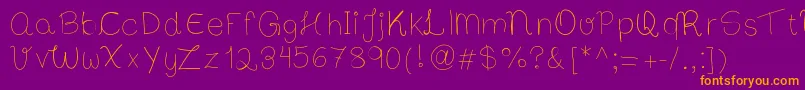 Bibsfirsthandwrite Font – Orange Fonts on Purple Background