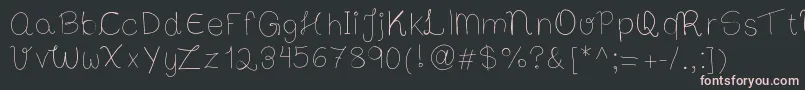 フォントBibsfirsthandwrite – 黒い背景にピンクのフォント