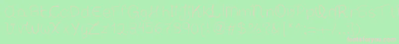 フォントBibsfirsthandwrite – 緑の背景にピンクのフォント