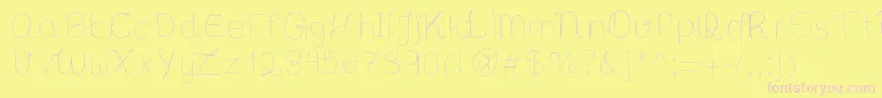 Bibsfirsthandwrite Font – Pink Fonts on Yellow Background