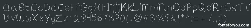 Шрифт Bibsfirsthandwrite – белые шрифты на чёрном фоне