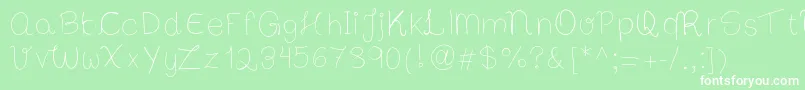 Bibsfirsthandwrite Font – White Fonts on Green Background