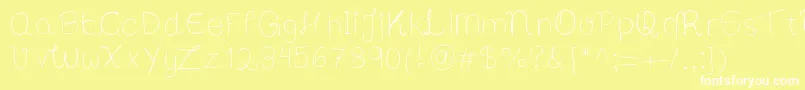 Bibsfirsthandwrite-fontti – valkoiset fontit keltaisella taustalla