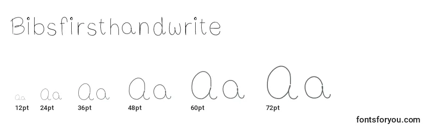 Размеры шрифта Bibsfirsthandwrite