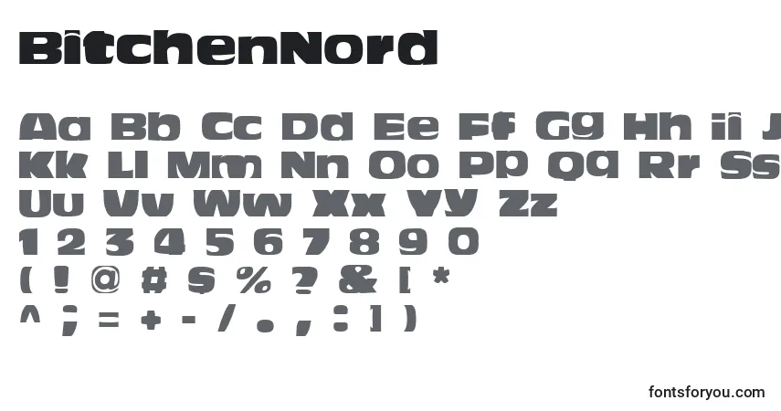 Шрифт BitchenNord – алфавит, цифры, специальные символы