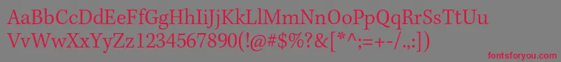 KeplerstdLightscncapt Font – Red Fonts on Gray Background