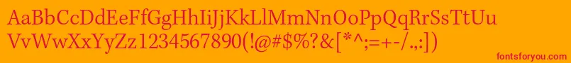 KeplerstdLightscncapt Font – Red Fonts on Orange Background